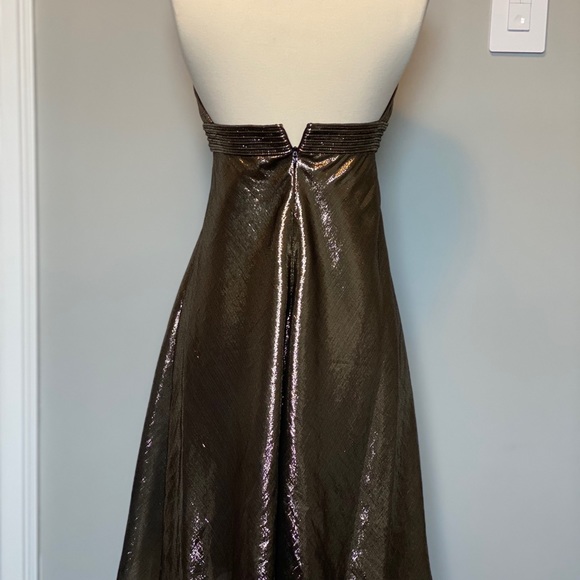 Badgley Mishka gold halter dress size 2 - Picture 3 of 4
